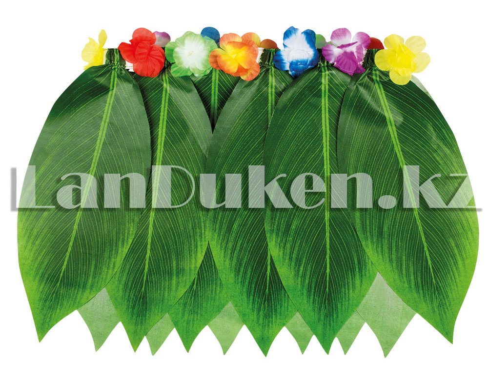 Юбка гавайская пляжная с цветами на резинке 40см - фото 3 - id-p60717044