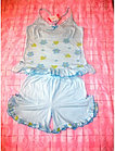 Пижама женская шортами голубая Турция, фото 2
