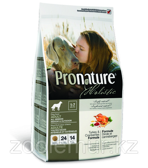 Pronature Holistic Adult All Breeds сухой корм для собак с индейкой и клюквой 6.8