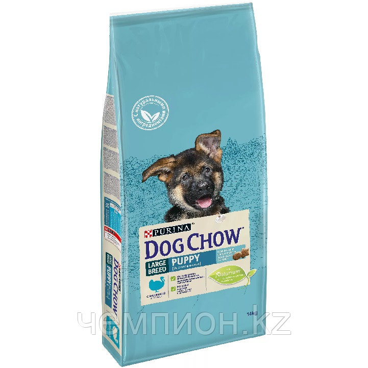 Dog Chow Puppy Large Breed, Дог Чау корм для щенков крупных пород с индейкой, уп. 14кг
