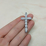 Навеска Крестик, с фианитами, 36х20мм, фото 2