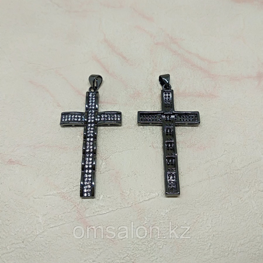 Навеска Крестик, с фианитами, 36х20мм, фото 1