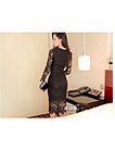 Кружевное черное платье с длинным рукавом Ретро, фото 3