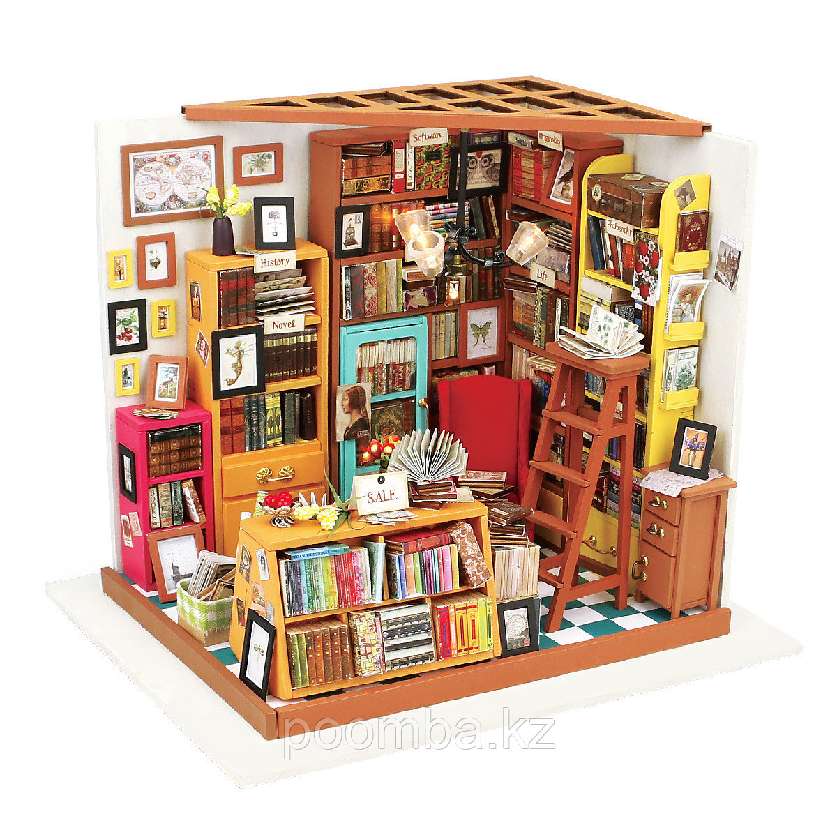Интерьерный деревянный конструктор (DIY) "Книжная лавка"