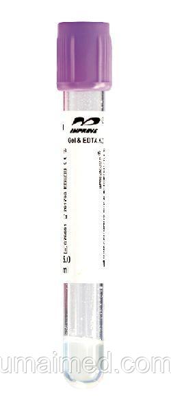 Вакуумная пробирка для забора крови К2 ЭДТА с фиолетовой крышкой 13х75мм 4мл