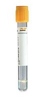 Вакуумная пробирка с активатором свертывания и разделительным гелем желтая крышка 13х100мм 5мл