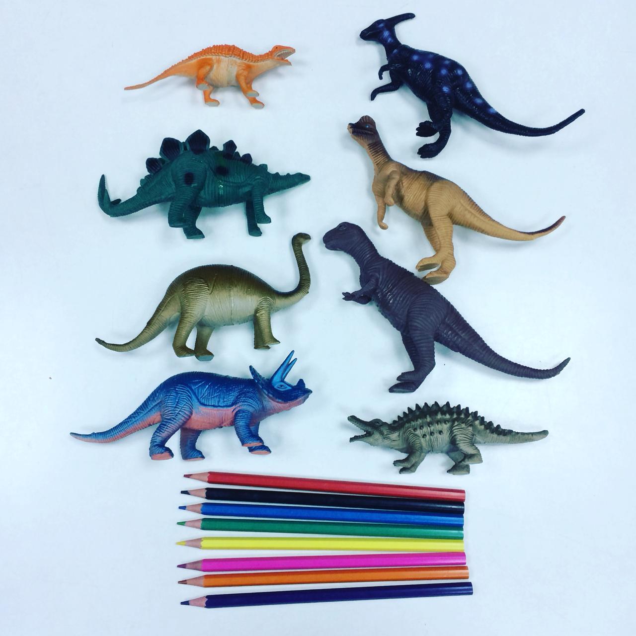 Набор из 8 резиновых динозавров