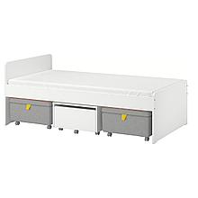 СЛЭКТ Каркас кровати+секции, белый, серый