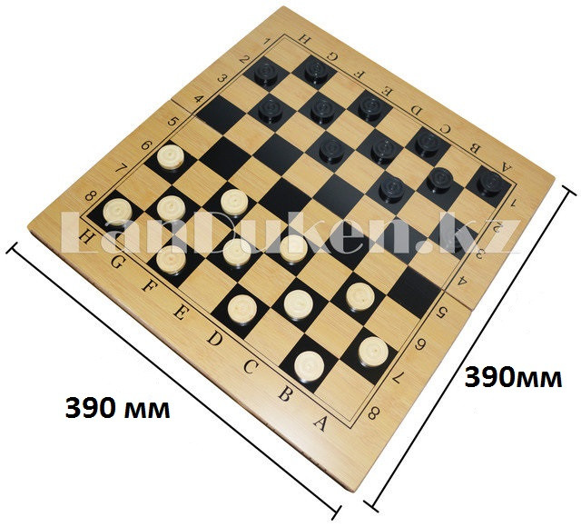 Шахматы, шашки, нарды 3 в 1 деревянные 39х39см - фото 1 - id-p61021611