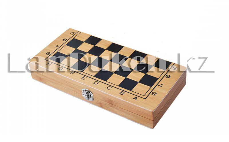Шахматы, шашки, нарды 3 в 1 деревянные 39х39см - фото 2 - id-p61021611