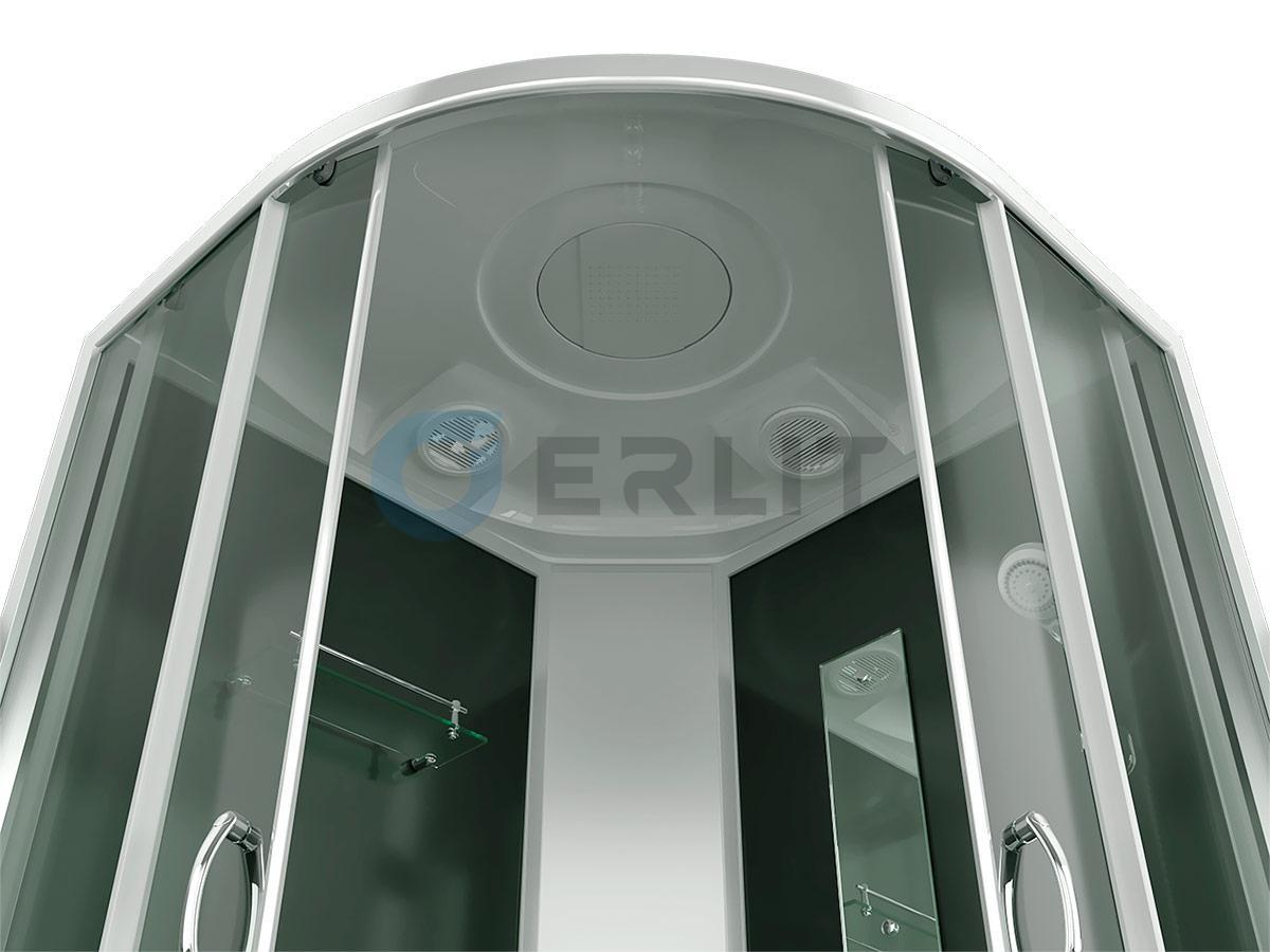 Душевая кабина Erlit ER3508TP-С4, 80х80 см, С высоким поддоном. Тонированное стекло. - фото 5 - id-p57223029