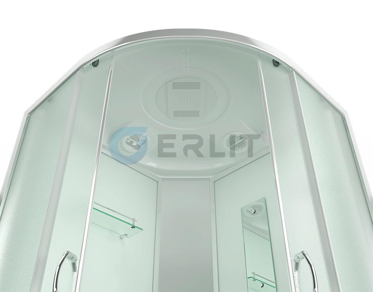 Душевая кабина Erlit ER3508P-C4, 80х80 см, с низким поддоном, с матовым стеклом - фото 3 - id-p61090455