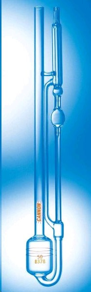 Вискозиметр Cannon-Ubbelohde, размер 200, постоянная-0,1 мм2/с2, кинематическая вязкость 20-100 сСт, калибр