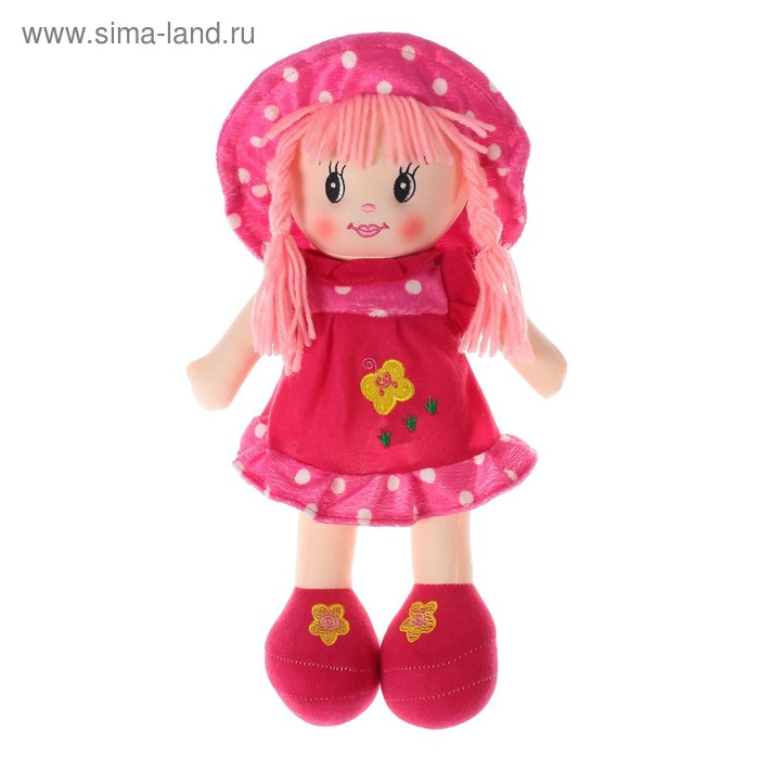 Мягкая кукла "Девочка" на платье бабочка, цвета МИКС
