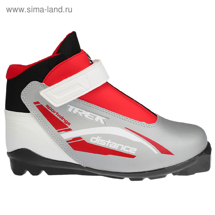 Ботинки лыжные TREK Distance Control SNS ИК, цвет серебряный, лого красный, размер 43