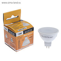 Лампа светодиодная Ecola, MR16, 7 Вт, 220 В, GU5,3, 4200 K, матовое стекло (композит) 48x50