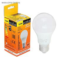 Лампа светодиодная Ecola 12 Вт, A60  220-240 В, E27 2700 K (композит) 110x60