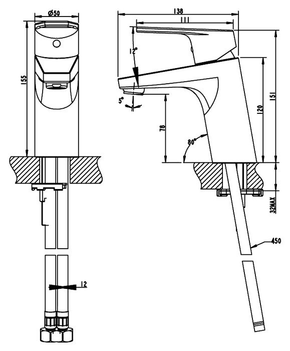 Смеситель Bravat Line F15299C-1 для раковины - фото 2 - id-p61140928