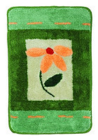 Коврик зеленый/оранжевый цветок Аквалиния 40*60 (409) - фото 1 - id-p61150145
