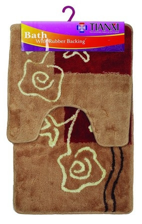 Набор 2 ковра коричневый/бордовый квадрат Аквалиния 50*80 (88)