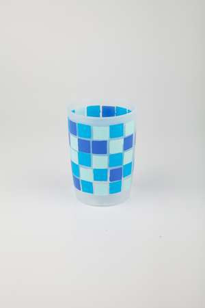 Стакан пластик синии квадраты Аквалиния (8517С)