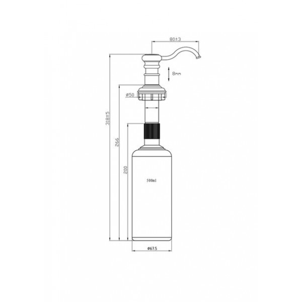 Дозатор для жидкого мыла Omoikiri ОМ-01-SI (4995009) встраиваемый, античное серебро - фото 2 - id-p61152298