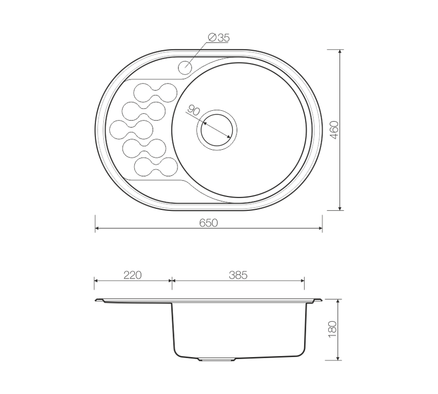 Кухонная мойка Omoikiri Kasumigaura 65-IN-R (4993001) нерж сталь 45 см - фото 2 - id-p61152779