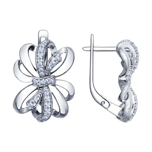 Серьги из серебра с фианитом SOKOLOV 94022496