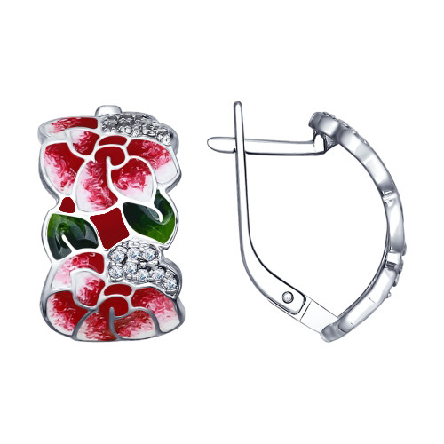 Серьги из серебра с эмалью SOKOLOV 94022472