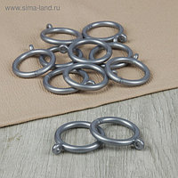 Кольцо для карниза, d = 3,5/4,6 см, 10 шт, цвет серебряный