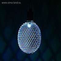 Подвеска световая "Шишка серебряная" (батарейки в комплекте), 8 см, 1 LED, RGB