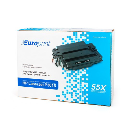 Картридж, Europrint, EPC-255X, Для принтеров HP LaserJet P3015, 12500 страниц.