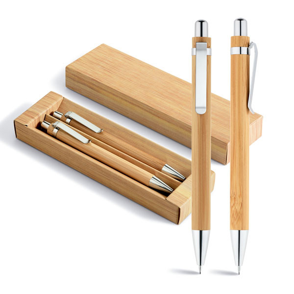 Набор шариковой ручки и карандаша из бамбука, GREENY