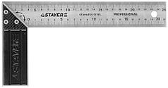 Угольник STAYER "PROFI" столярный, гравированная шкала, нержавеющее полотно 37мм, 250мм