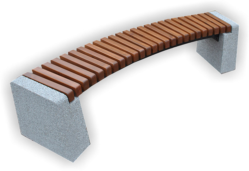 Лавка бетонная с деревянным сидением Адель