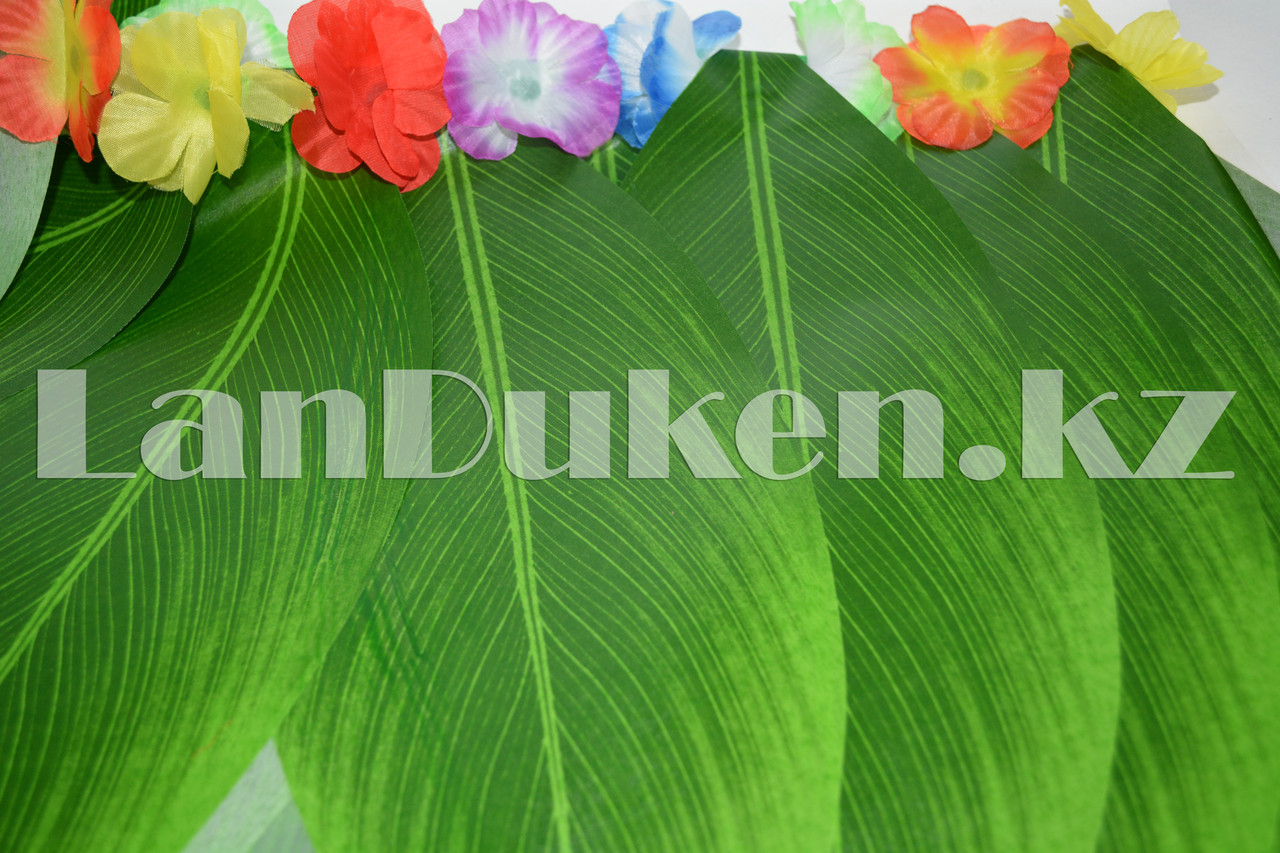 Юбка гавайская пляжная с цветами на резинке 40см - фото 8 - id-p60717044