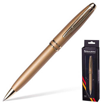 Ручка бизнес-класса шариковая BRAUBERG "Oceanic Gold", корпус золотистый, золот. детали, 1 мм, синяя, 140722