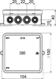 Распределительная коробка A14, 100x100x40 мм, с клеммой A 14 5, фото 2