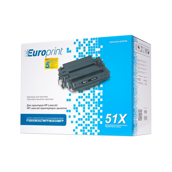 Картридж, Europrint, EPC-7551X, Для принтеров HP LaserJet P3005/M3027MFP/M3035MFP, 13000 страниц.
