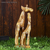Сувенир дерево "Два жирафа - наскальные рисунки" 40х14х7 см