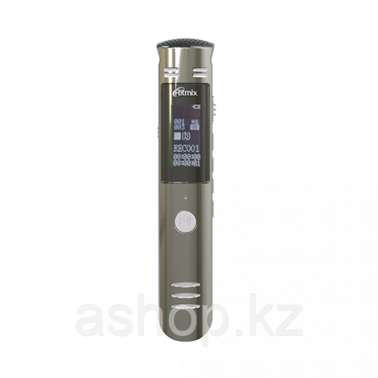 Диктофон Ritmix RR-190, 4 Gb, MP3, WAV, Время записи: PCM 12ч., NR - 46 ч., HQ - 142 ч., LP - 2280 ч., Матричн