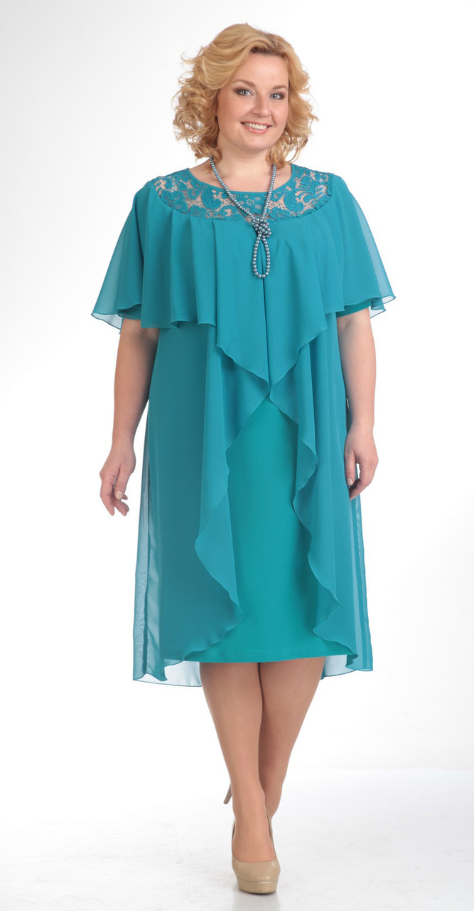 Платье Pretty-168/1, бирюза, 56
