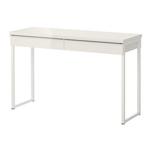 Стол письменный БЕСТО БУРС глянцевый белый 120x40 см ИКЕА, IKEA, фото 2