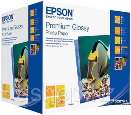 Фотобумага Epson Premium Glossy Photo Paper, 10 x 15, односторонняя, глянцевая, 255 г/м ², Упаковка: 500 листо