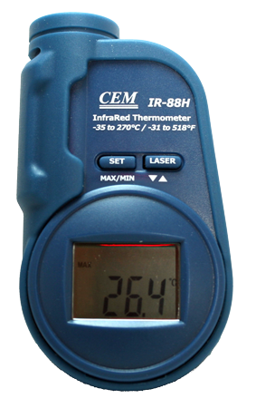 CEM Instruments IR-88H - 30°С до +230°С   Оптическое разрешение 6:1, погрешность ±2%, разр. 0,1 °С 481165