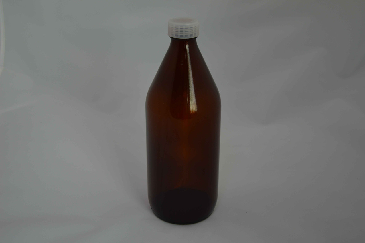 Бутыль для химреактивов из темного стекла с завинчивающейся крышкой и вкладышем (1000 мл) - фото 1 - id-p4577695