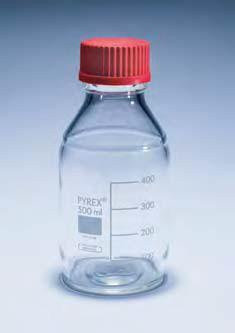 Бутыль для химреактивов с пластмассовой завинчивающейся высокотемпературной крышкой d-25 мм, со шкалой (25 мл) (Pyrex)