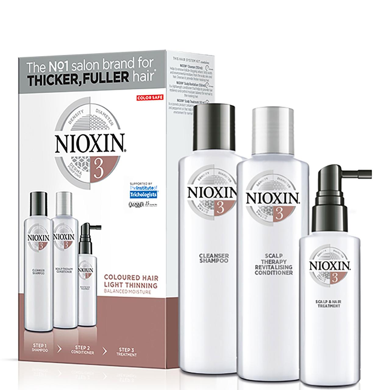 Набор Nioxin, Система 3 для окрашенных волос с тенденцией к истончения (150+150+50 ml.)