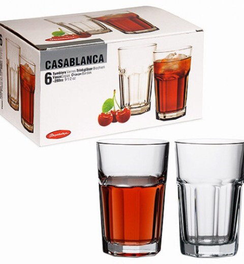 Высокие граненые стаканы Pasabahce Casablanca 280мл 6пр 52713