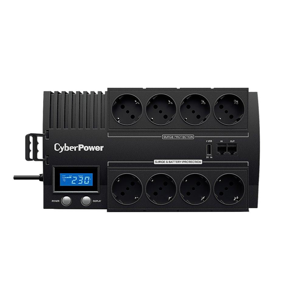 ИБП (UPS) CyberPower BR1000ELCD выходная мощность 1000VA/600W - фото 2 - id-p61424281